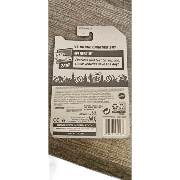 Hot Wheels HW Rescue '15 Dodge Charger SRT -- ITEM #3212 - Picture 2 of 2